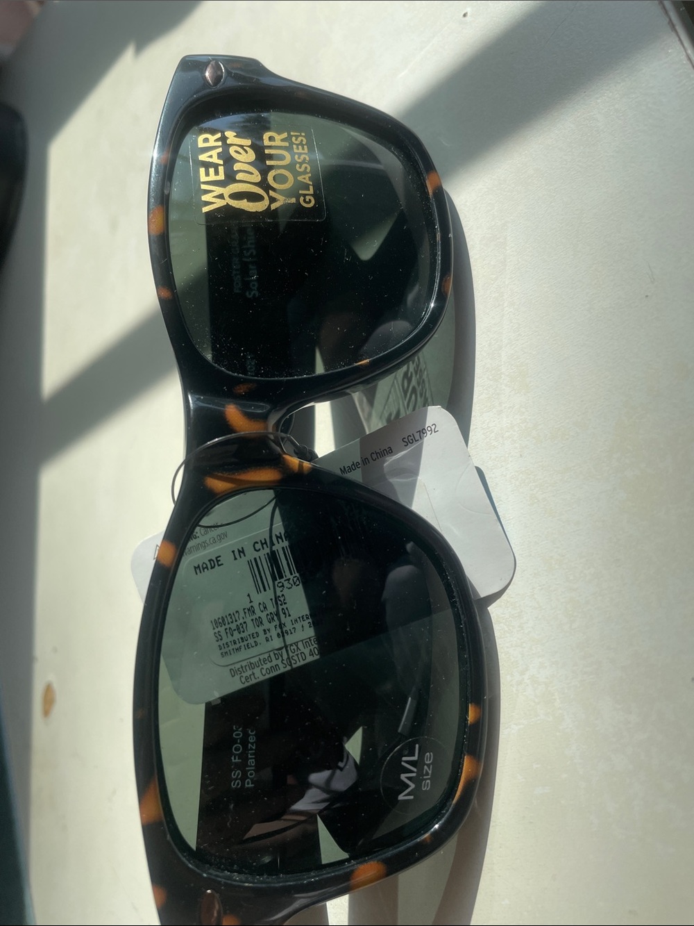 NWT Foster Grant Polarized Tortoise Shell Sunglasses - Brown/Black - Picture 2 of 5